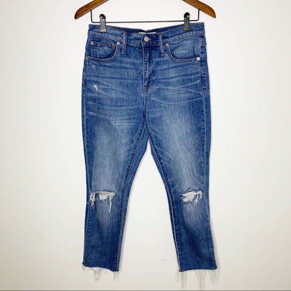 madewell slim boyjean raw hem